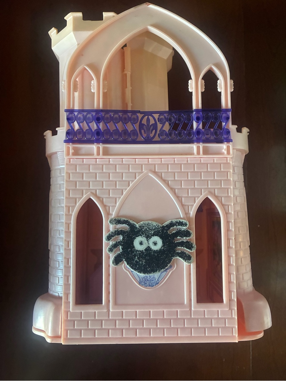 Pink and Purple Kids Castle Playhouse with Spider Accent